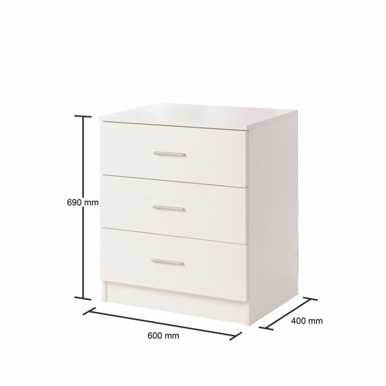 Farndon 3 Drawer Chest (White)