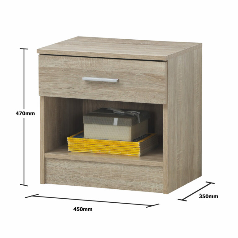 Farndon Nightstand with 1 Drawer (Sonoma Oak)