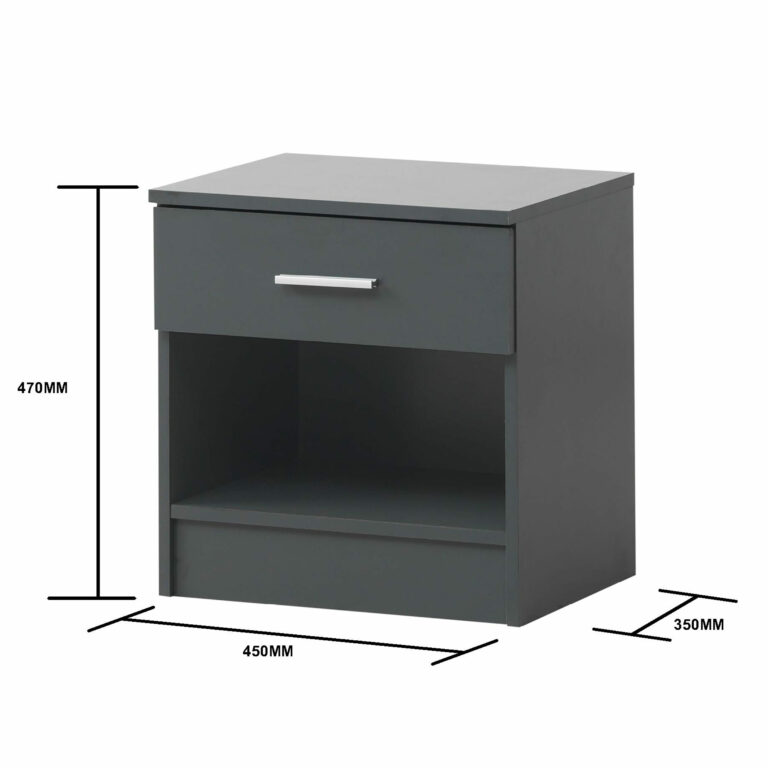 Farndon Nightstand with 1 Drawer (Dark Grey)