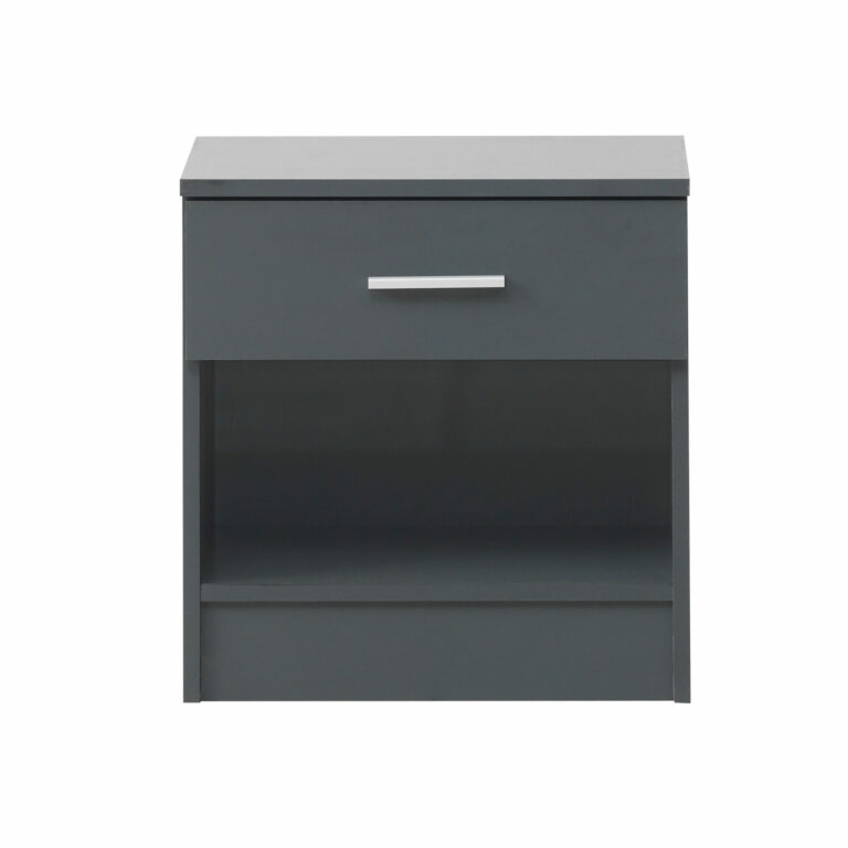 Farndon Nightstand with 1 Drawer (Dark Grey)