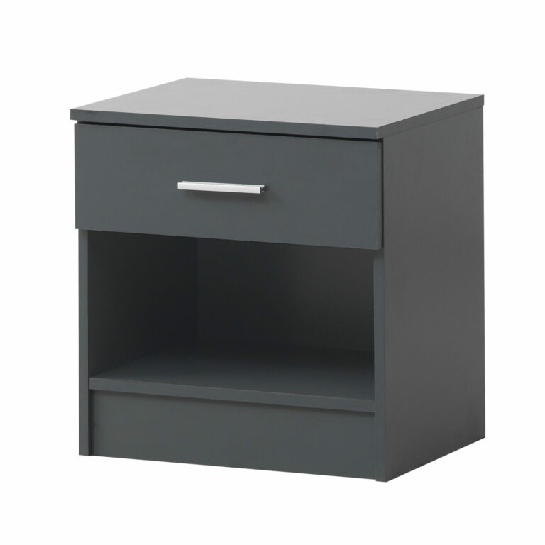 Farndon Nightstand with 1 Drawer (Dark Grey)